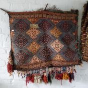 A large hand woven Caucasian Middle Eastern saddle bag, 36in x 29in