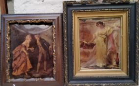 A Victorian crystoleum, of a gallant and companion, 22cm x 17cm, c.1870;  another, of a young