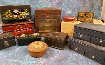 An early 20th century jewellery box, c.1915;  other jewellery boxes;  etc