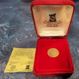 An Isle of Man Queen Mother 80th Birthday Isle of Man Gold Proof Crown complete with original red