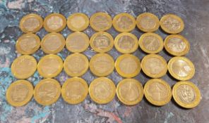 Twenty- seven collectible £2 coins
