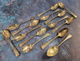 Twelve Old English pattern teaspoons, each engraved E.W. 1918, C W Fletcher & Son Ltd, Sheffield,