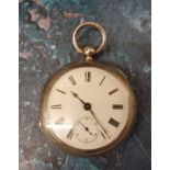 A silver open faced pocket watch, Roman numeral, subsidiary dial, Chester 1899.