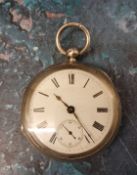 A silver open faced pocket watch, Roman numeral, subsidiary dial, Chester 1899.