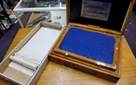 A Neo Cyclostyle Duplicating screen printing apparatus, cased;  stencil paper, etc