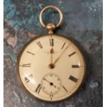 A silver open faced pocket watch, Roman numerals, inscribe J W Benson, London