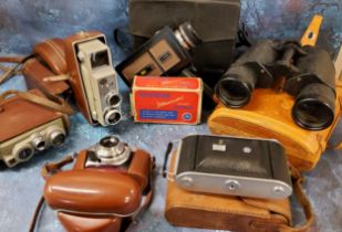 A Nimbus 7 x 50 binoculars, cased;  Paterson Illuminated Pocket Viewer, boxed;  Agfa cine camera;
