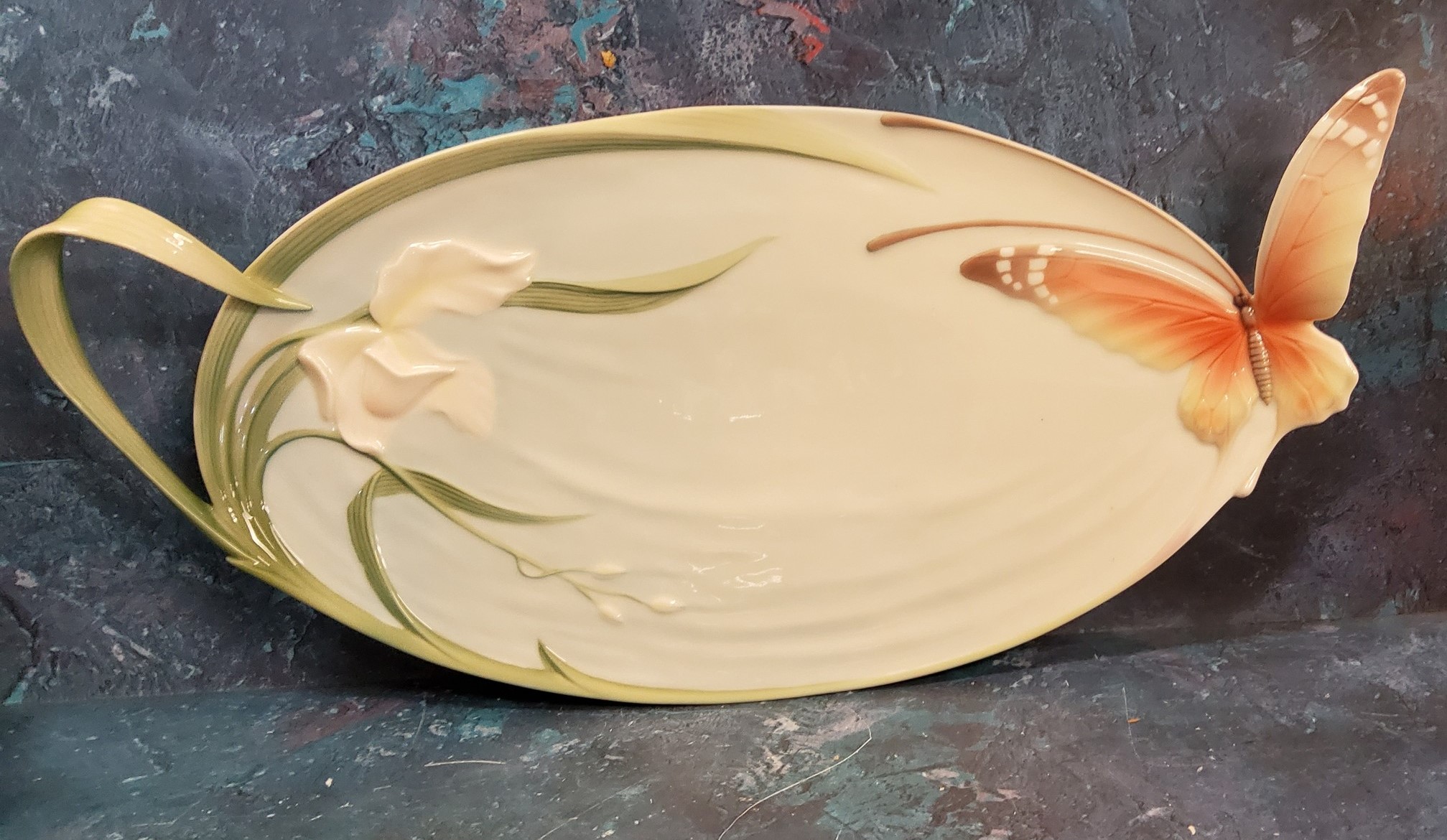 A Franz Porcelain butterfly tray, XP1694, boxed