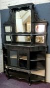 A late Victorian ebonised mirror backed sideboard c.1900