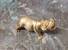 A miniature silver hippopotamus, 4cm wide, London 1988