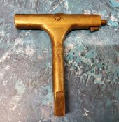 A 19th century brass coach key, 8cm high