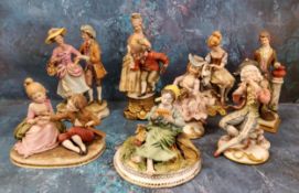 Capo-di-Monte figures - Volta, Merli and others, various poses