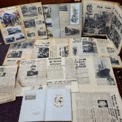 Nine scrapbook albums of early 20th century newspaper cuttings, advertisement and ephemera