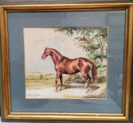 Equestrian Interest - Alan Ellison, Chestnut Hunt Conformation, signed, dated 1981, watercolour,