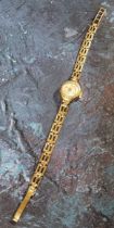 A 9ct gold Perona lady's wristwatch, a Swiss 17 jewel Incabloc movement; silver dial, baton & Arabic