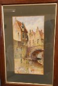 Elfreda Gertrude Beaumont, Bridge Over the Canal, watercolour, 38cm x 20cm Elfreda Gertrude Beaumont