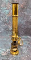 A Victorian field microscope,  24.6cm high