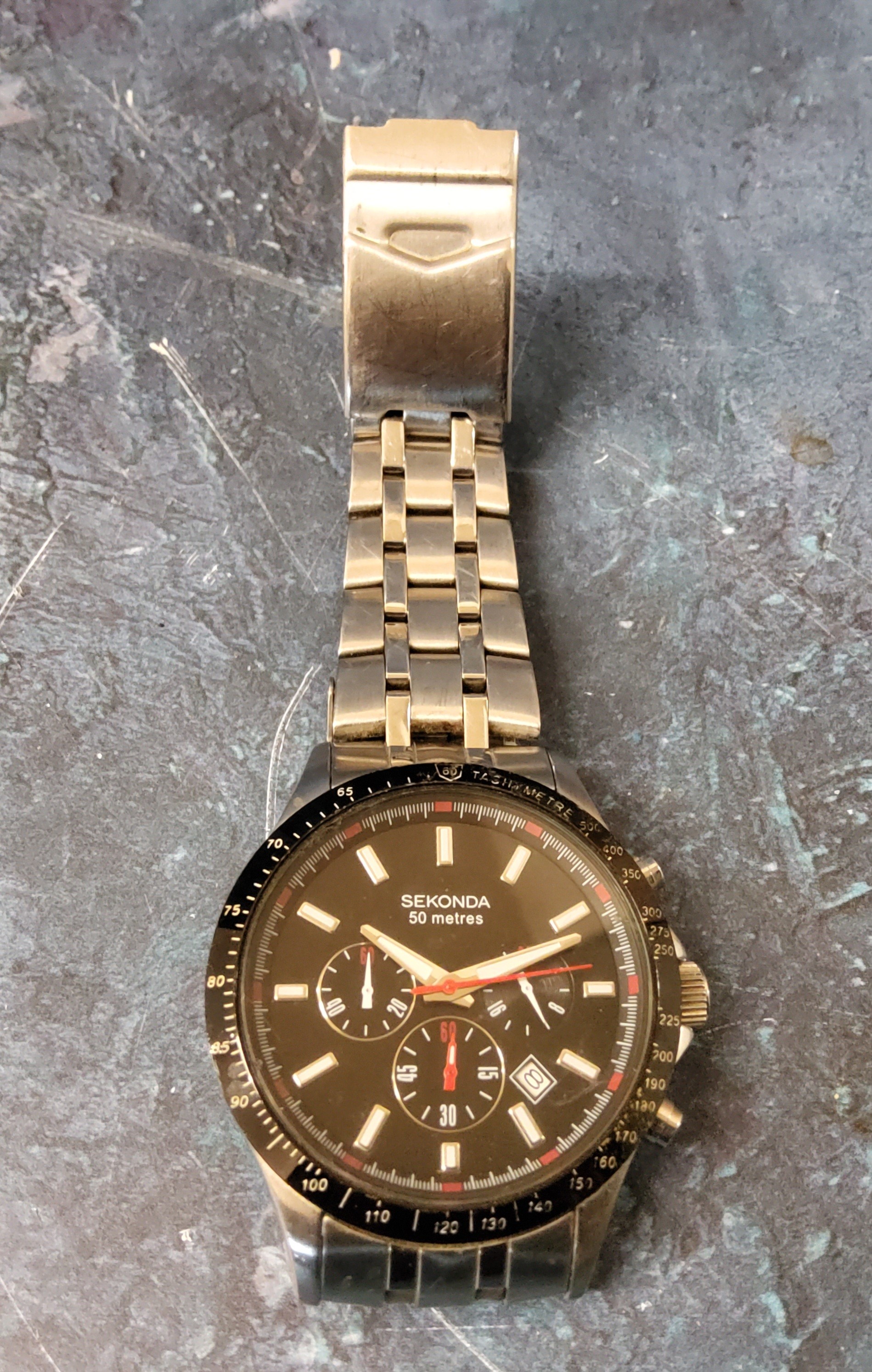 A Sekonda 50 metres diver's watch, stainless steel case