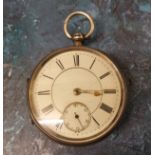 A Victorian silver open faced fusee pocket watch, subsidiary dial, Chester 1900