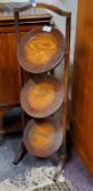 An oak folding three tier cake stand, c.1930