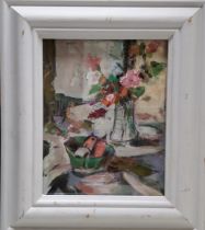 Impressionist School, Still Life with Vase of Flowers, 24cm x 19cm