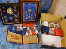 Various £5 proof commemorative coins; Royal Mint Australian Olympics dollars for sailing and