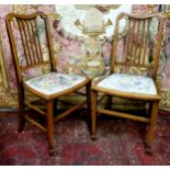 An elegant pair of Edwardian Sheraton Revival bedroom chairs c.1905