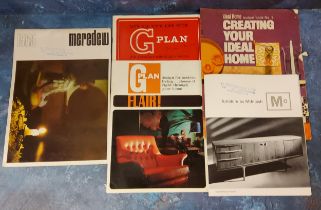Mid Century Design Brochures - Meredew 1965;  G Plan 1965;  McIntosh 1965, with price list;  Ideal