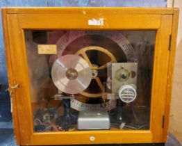 A Gent of Leicester clocking-in machine, glazed case