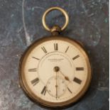 A Victorian silver open faced pocket watch, Fattorini and Sons, Watch and chronometer Manufacturers,