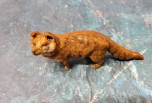 An Austrian cold painted bronze model, of a fox, 7.5cm wide