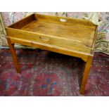 An early 19th century walnut Butler's tray on stand, 46cm high x 75cm wide x 49cm deep