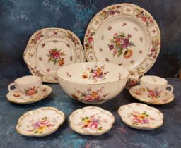 A Royal Crown Derby Posies pattern bowl, printed marks;  three similar trinket dishes;  milk