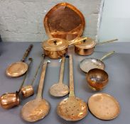 Copper - ladles, rum measure, copper pans, Whisky Teachers Highland Cream tray, etc