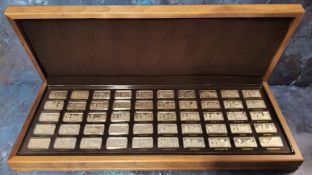 A '1000 Years of British Monarchy' Sterling Silver Proof set of 50 hallmarked silver ingots, John