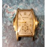 An Art Deco Bulova gold plated wristwatch , Arabic numeral, 4cm wide