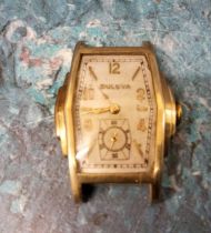 An Art Deco Bulova gold plated wristwatch , Arabic numeral, 4cm wide