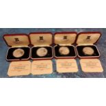 Four Pobjoy Mint Washington silver proof Crowns to Commemorate the Visit of H.M. Queen Elizabeth