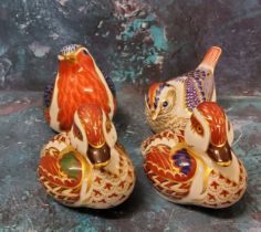 A Royal Crown Derby paperweight, Bakewell Duckling printed mark, gold stopper, boxed;  another,