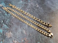 A silver curb necklace 46cms; a gents silver curb bracelet, 21cms 92.3g total
