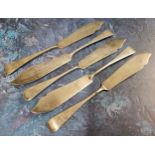 Five Old English pattern fish knives, each engraved EW 1918, C W Fletcher & Son Ltd, Sheffield,