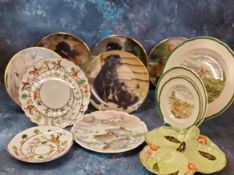 Ceramics - a Crown Staffordshire Hunting comport;  Spode The Hunt dinner plate, dessert plate and