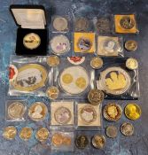 Numismatics - A collection of proof coins including History of British Coins silverplated and spot