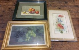 Pictures - E.M.C. (early 20th century), Still Life, Bluetit and Flowers, signed with initials, dated