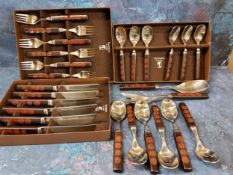 A Denby Touchstone Garnet flatware set,  for six, dinner knives, forks, spoons, teaspoons and