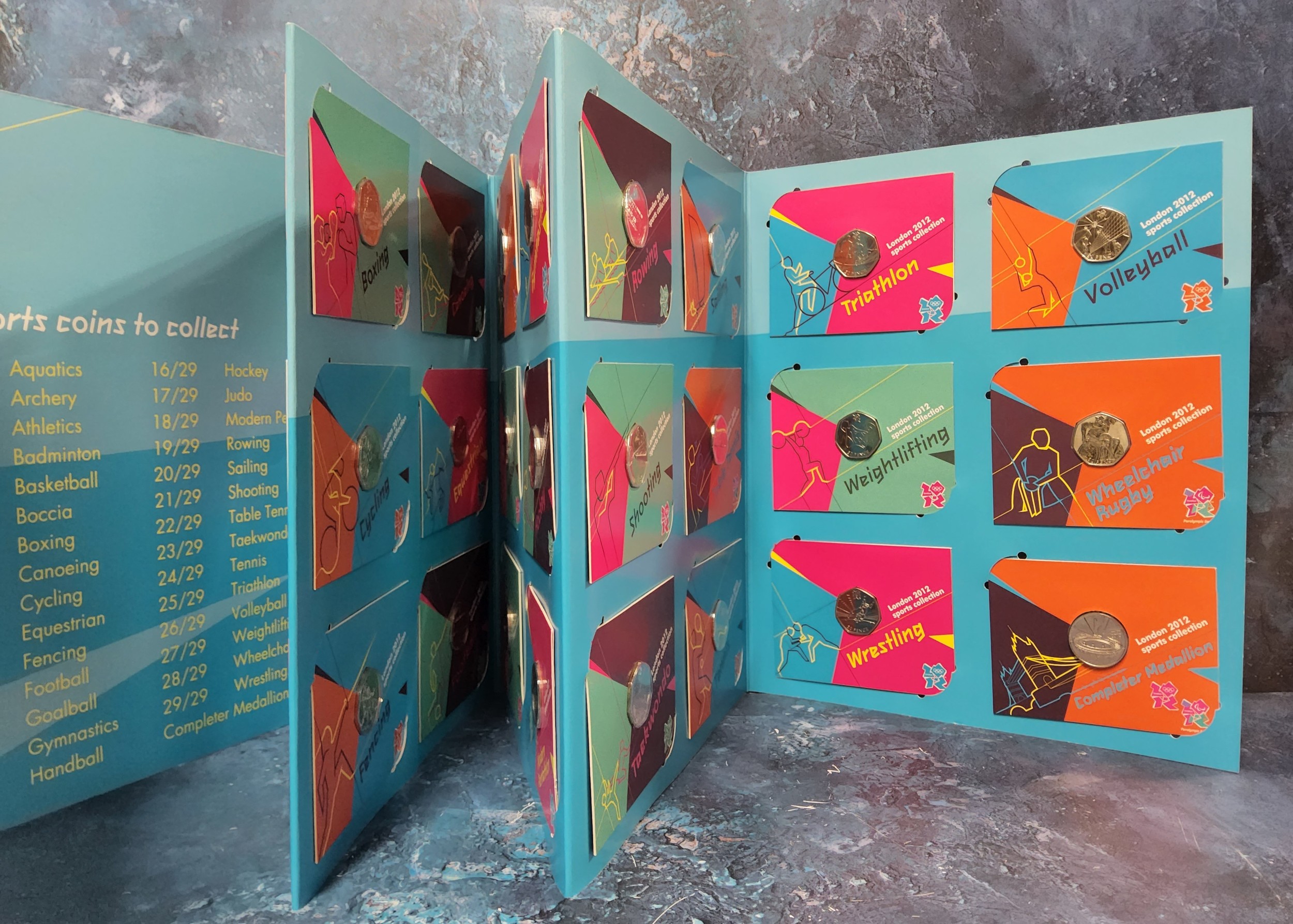 A complete The Royal Mint London 2012 Olympics sports collection 50 pence piece collector's album. - Image 2 of 2