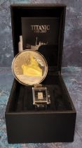 A Danbury Mint Titanic centenary silver ingot inset watch, with certificate and box, excellent