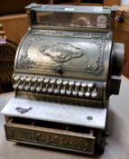An early 20th century American National Cash Register Co. till,  with key, 'model no. T-262148'