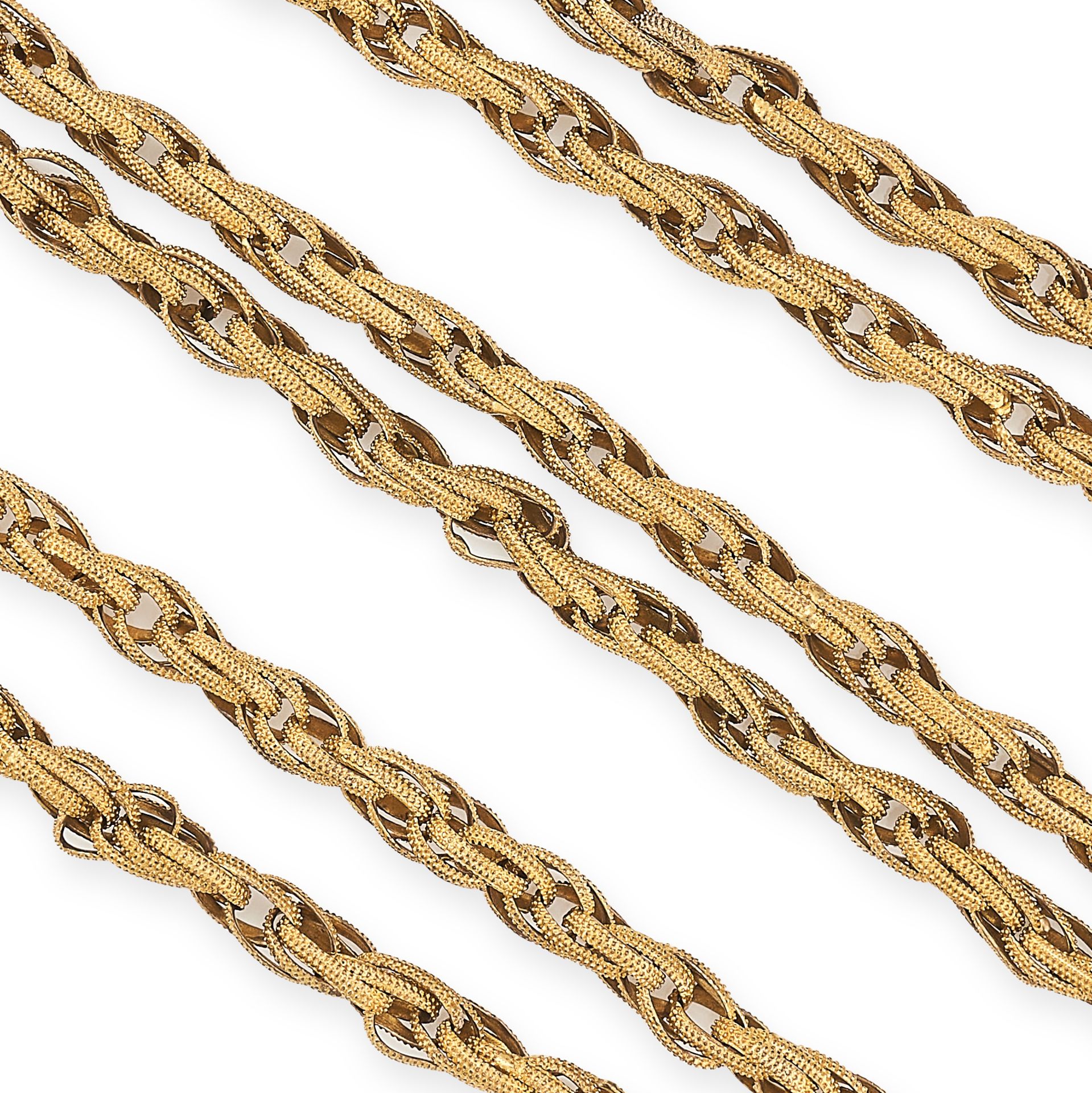 AN ANTIQUE PINCHBECK FANCY LINK CHAIN NECKLACE, 19TH CENTURY comprising a row of interlocking ova... - Image 3 of 3