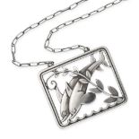 GEORG JENSEN, A DOLPHIN PENDANT in silver, designed by Arno Malinowski, design number 94, stylise...